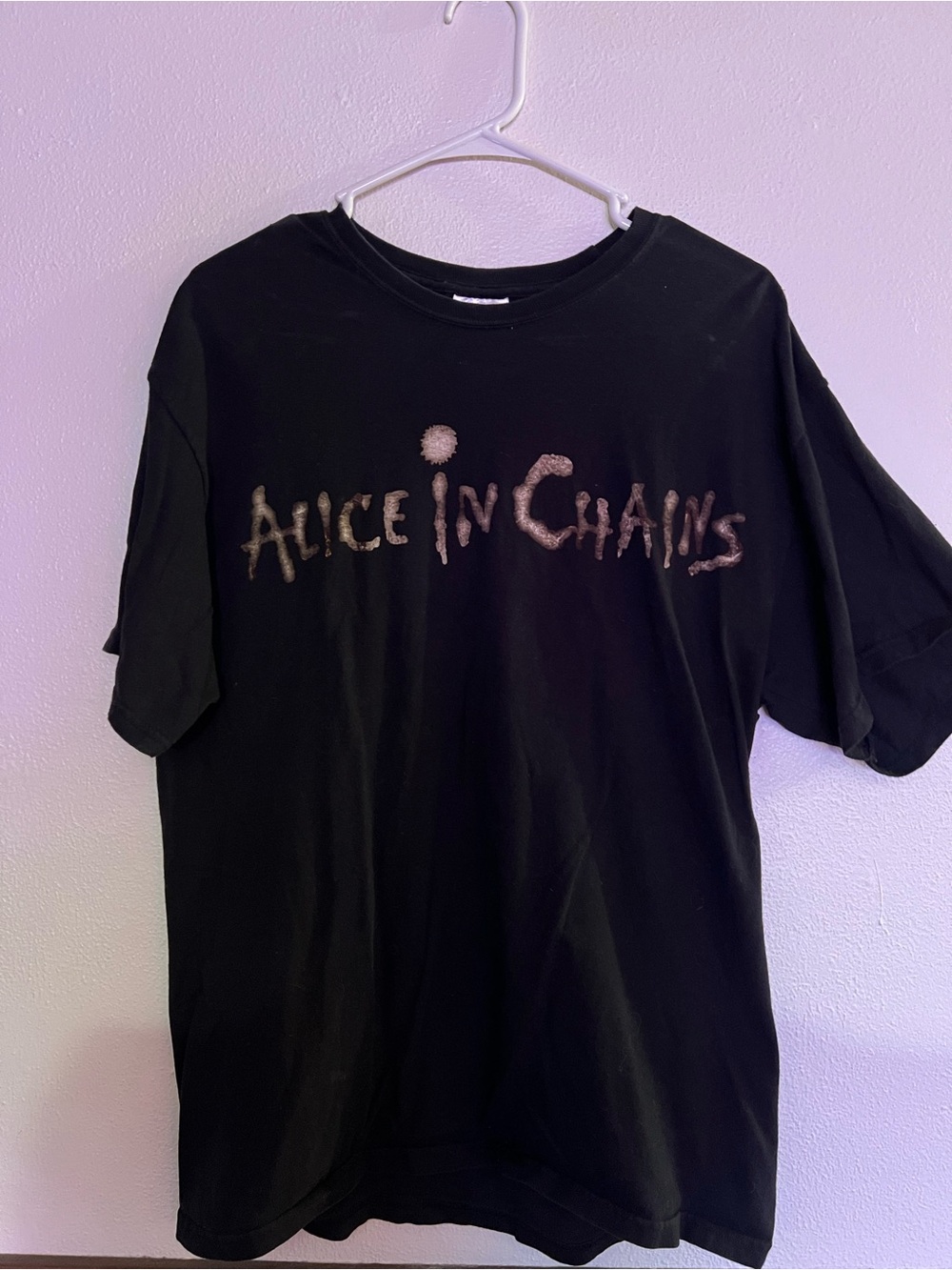 Hanes Black T-Shirt with Alice In Chains Bleached Logo